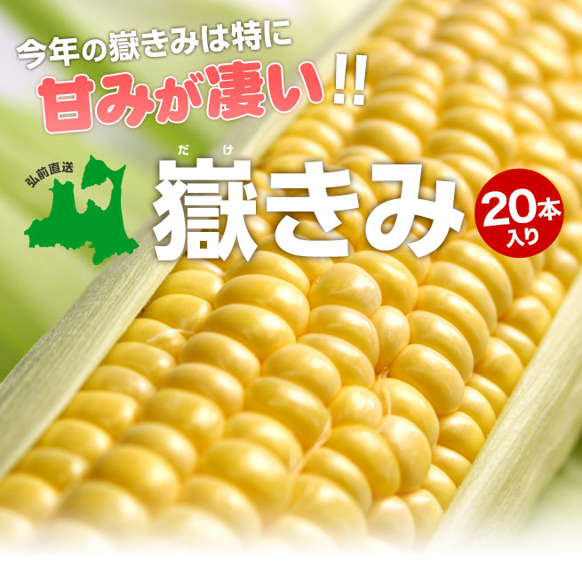 今年は特に甘い♪日本一のブランド品トウモロコシ 嶽きみ20本入