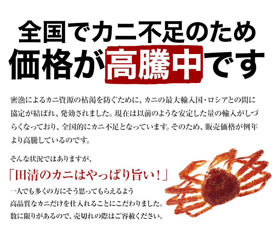 たらばがに、ずわいがに 味くらべ贅沢盛り　魚屋だからこその満足良品【数量限定】【田清魚店】