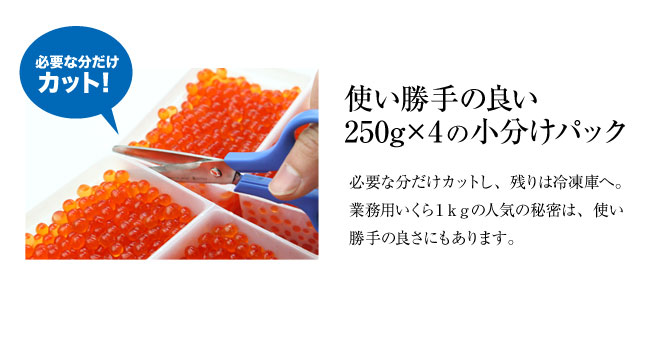必要な分だけカット!使い勝手の良い250g×4の小分けパッケージ